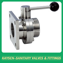 DIN Sanitary Butterfly Valves Square Flange and male